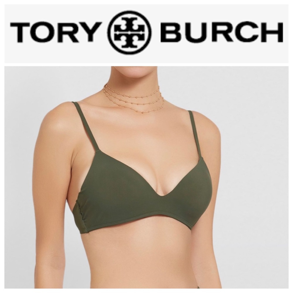 NWOT Tory Burch Solid Triangle T-Belt Bralette Bikini Top